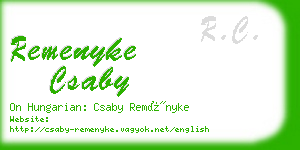 remenyke csaby business card